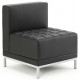 Infinity Black Bonded Leather Straight Backed Cube